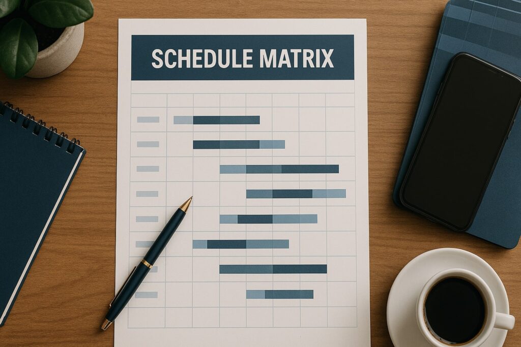 schedule matrix, schedule
